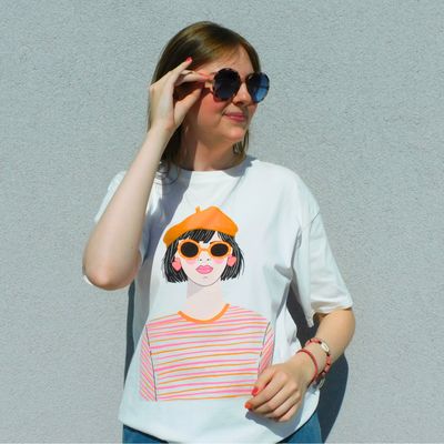 Sunglass lady t-shirt - wit