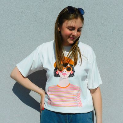 Sunglass lady t-shirt - wit