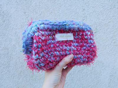 Recycled Ruby tas - lila &amp; fuchsia - small