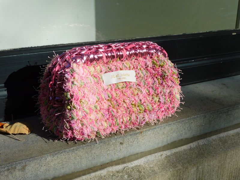 Recycled Ruby Metallic tas - roze &amp; groen - small