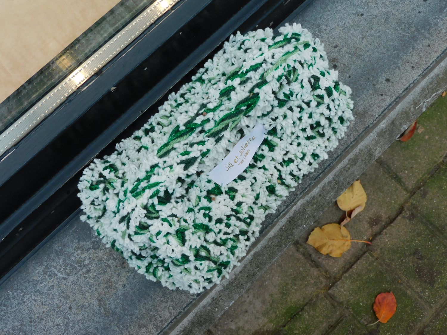 Fluffy Féline tas - wit &amp; groen - small