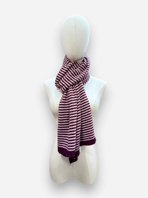 Cashmere blend sjaal - burgundy &amp; roze