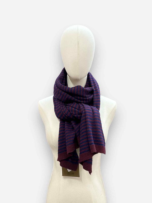 Cashmere blend sjaal - burgundy &amp; navy