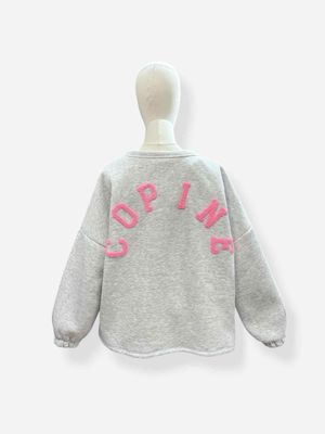 Copine sweater - grijs met roze