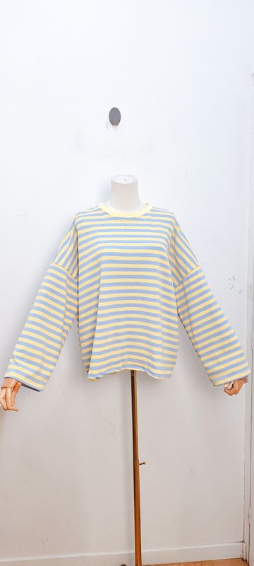 Bella striped t-shirt - lange mouwen - geel &amp; blauw