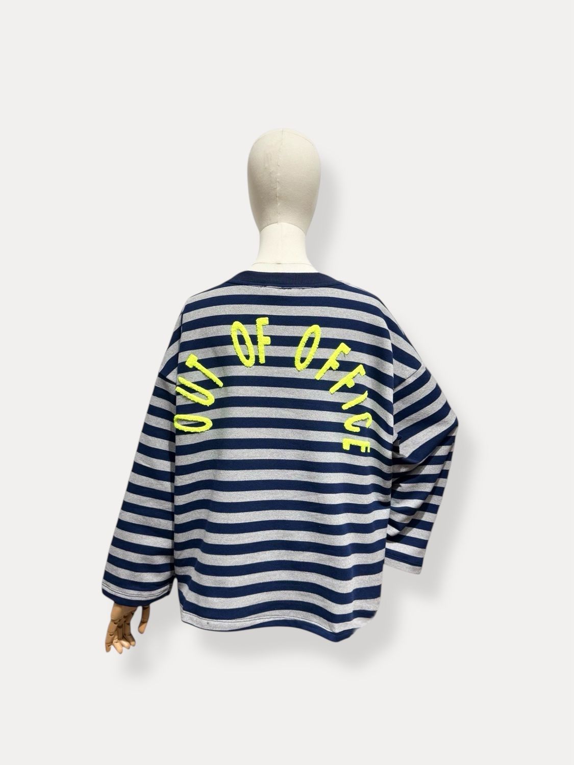 Out of office t-shirt - lange mouwen - navy &amp; grijs