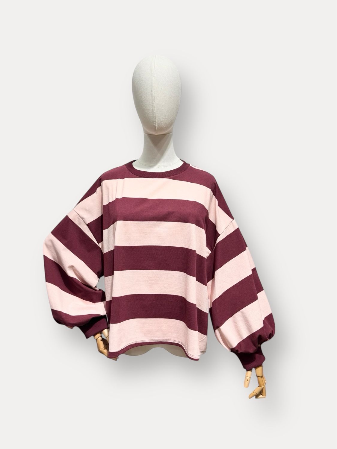 Lucie sweater - bordeaux &amp; roze