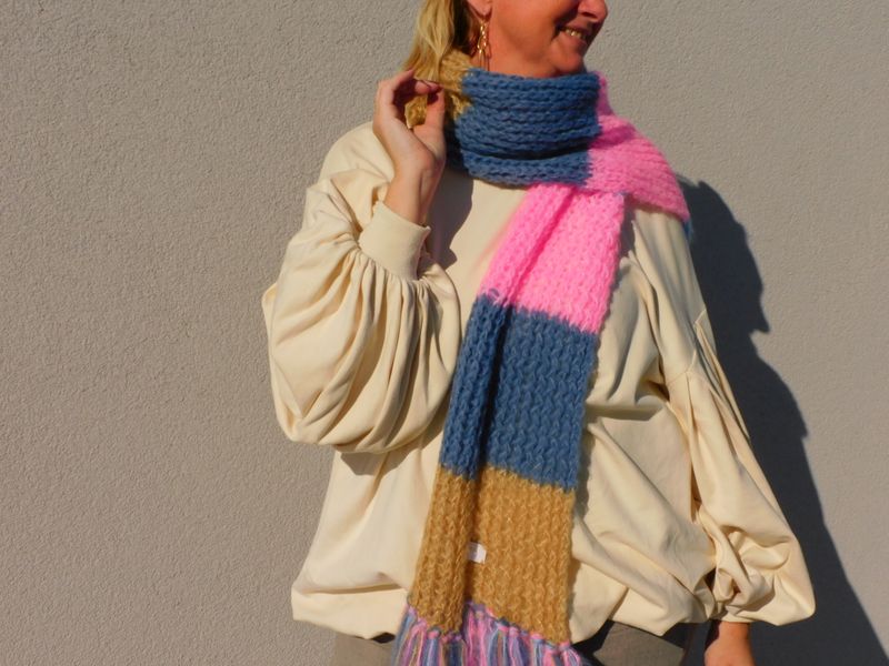 Clara sjaal - roze &amp; beige