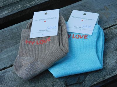 My Love glittersokken - turquoise
