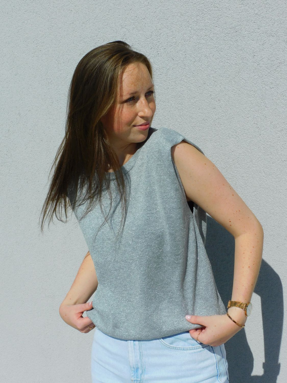 Mylène top - zilver glitter