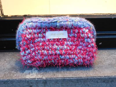 Recycled Ruby tas - lila &amp; fuchsia - small