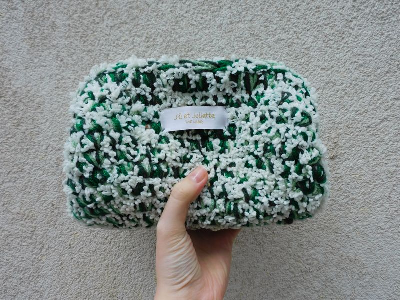 Fluffy Féline tas - wit &amp; groen - small