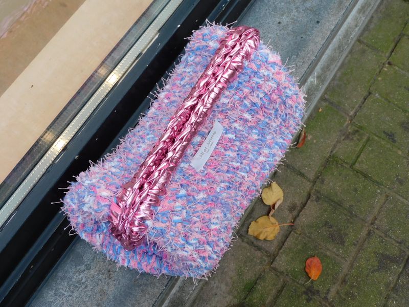 Recycled Ruby Metallic tas - blauw &amp; roze - medium