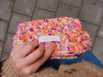 Fluffy Féline tas - multi oranje - small