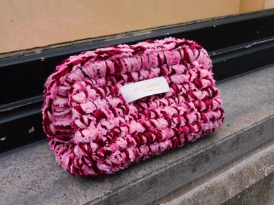 Fluffy Féline tas - roze &amp; bordeaux - small