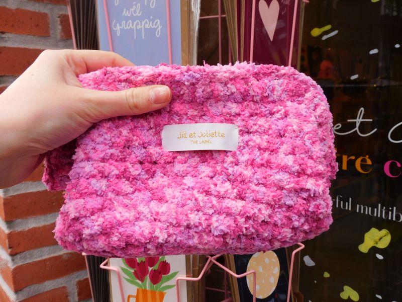 Fluffy Féline tas - roze &amp; lila - small