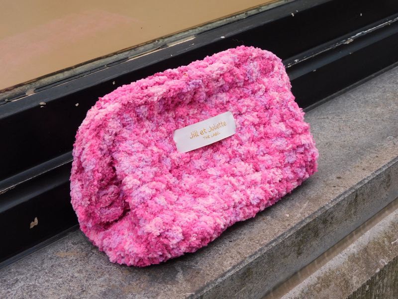 Fluffy Féline tas - roze &amp; lila - small