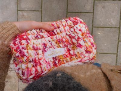 Combi Chloé tas - wit &amp; roze - small