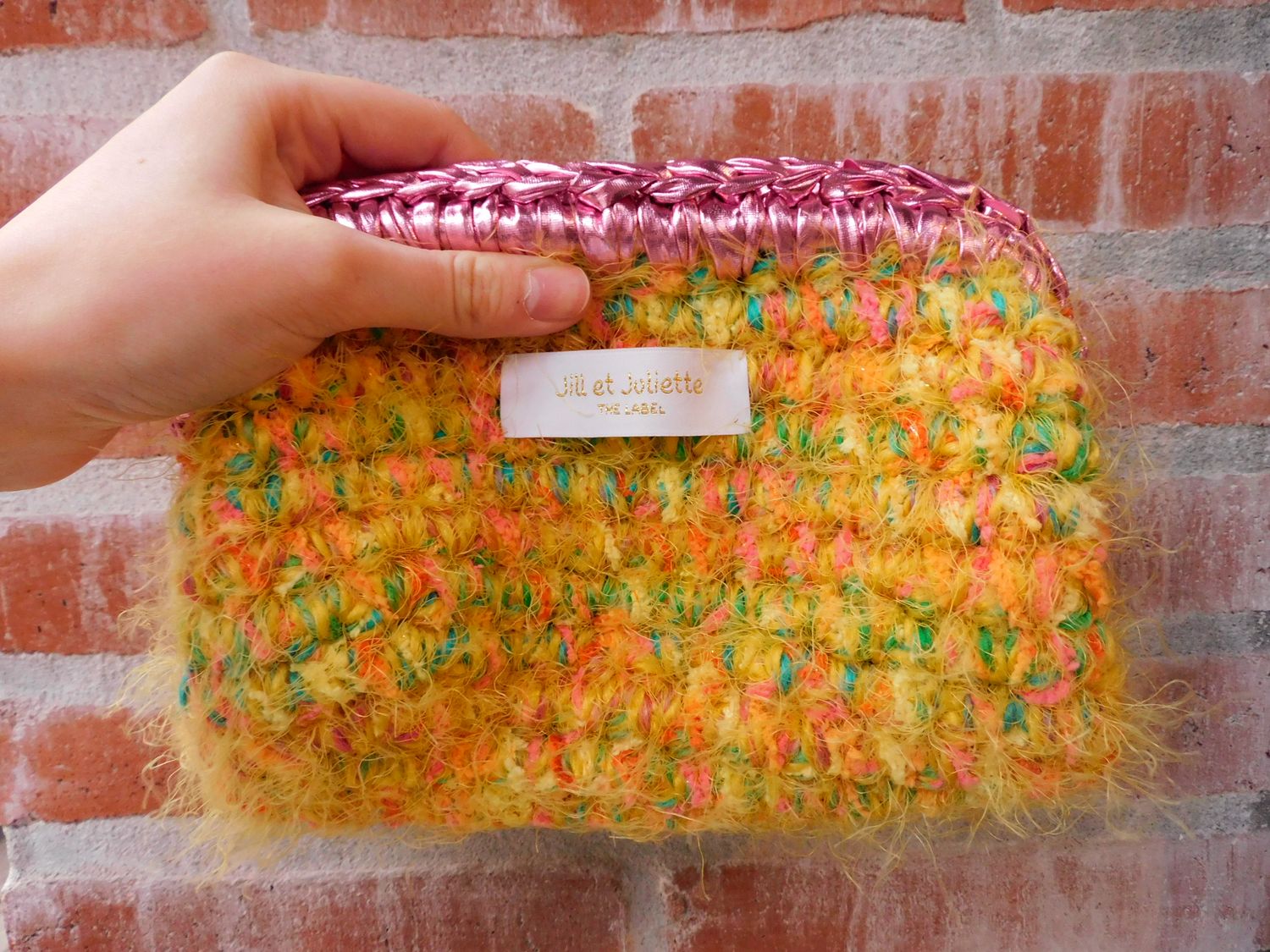 Feather Heather Metallic tas - geel &amp; roze - small