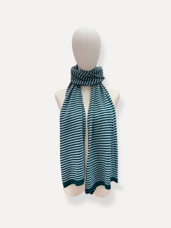 Cashmere blend sjaal - grijs &amp; groen