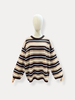 Noémie trui - bruin gestreept
