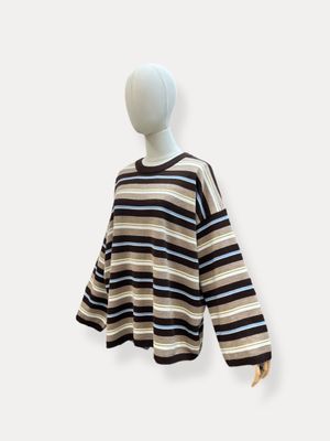 Noémie trui - bruin gestreept