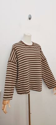Bella striped t-shirt - lange mouwen - bruin