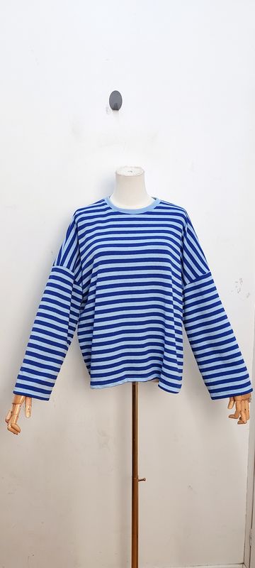 Bella striped t-shirt - lange mouwen - blauw
