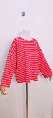 Bella striped t-shirt - lange mouwen - rood &amp; roze