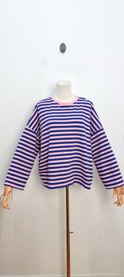 Bella striped t-shirt - lange mouwen - roze &amp; blauw