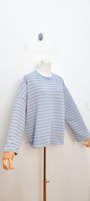 Bella striped t-shirt - lange mouwen - grijs &amp; blauw