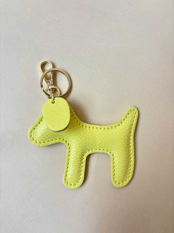 Hondje bag charm - geel