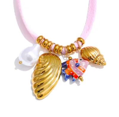 Miji bedelketting - roze