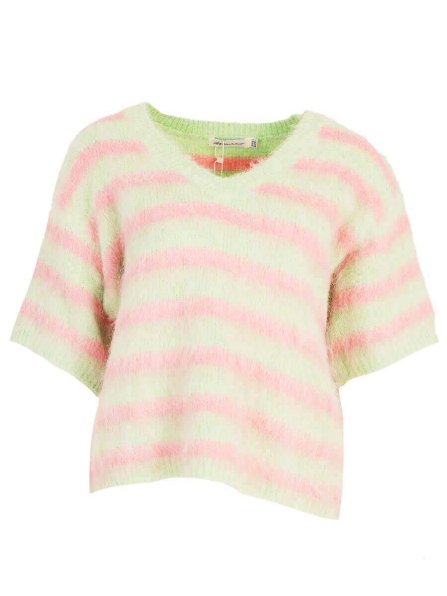 Beaudine trui - mint &amp; roze