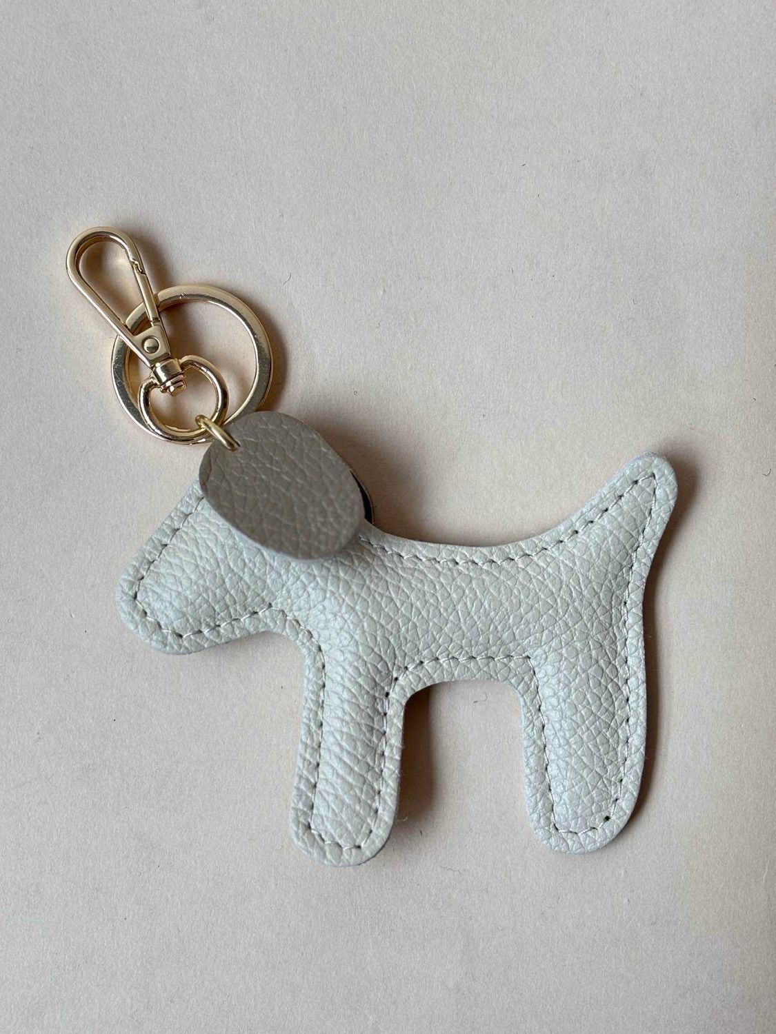 Hondje bag charm - beige