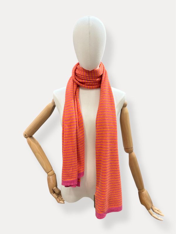 Cashmere blend sjaal - oranje &amp; fuchsia