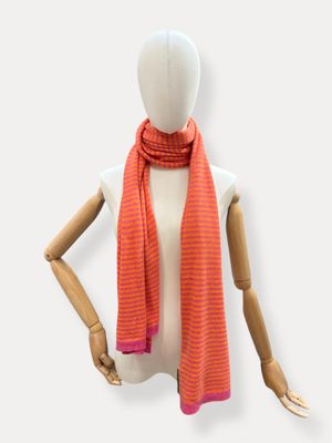 Cashmere blend sjaal - oranje &amp; fuchsia