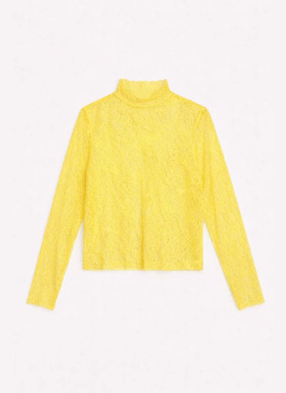 Albani kanten top - geel