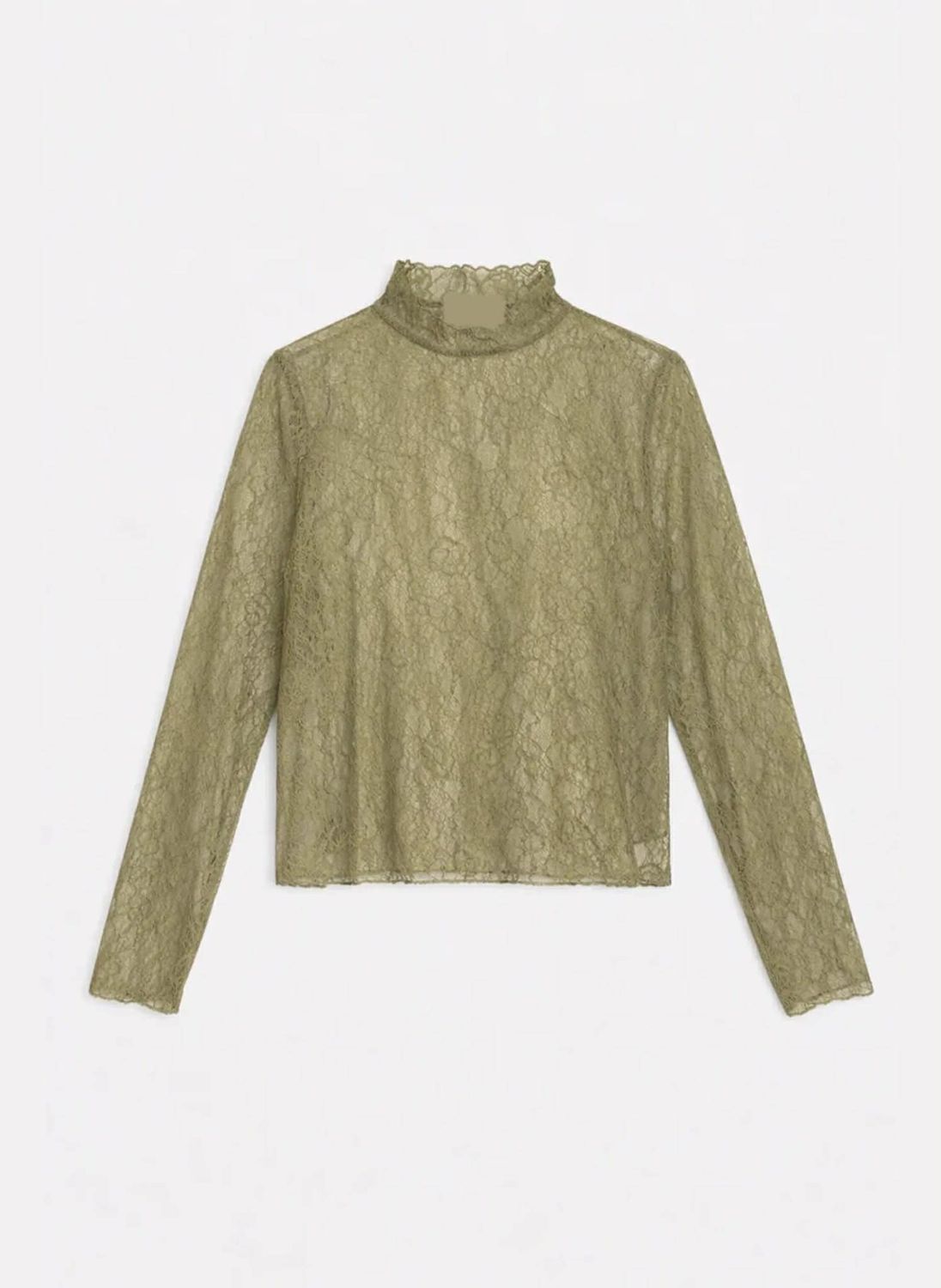 Albani kanten top - kaki