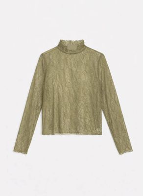 Albani kanten top - kaki