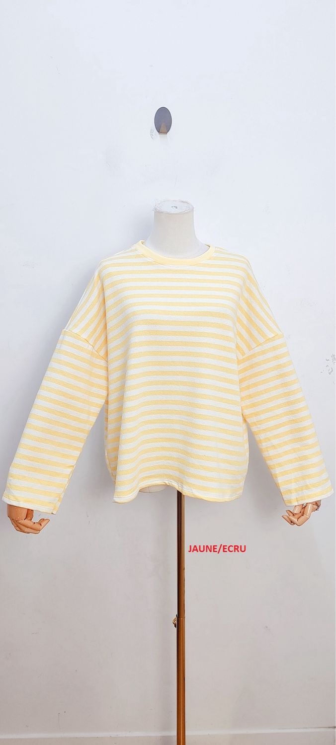 Bella striped t-shirt - lange mouwen - geel &amp; wit