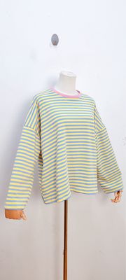 Frankie striped t-shirt - lange mouwen - geel &amp; lichtblauw