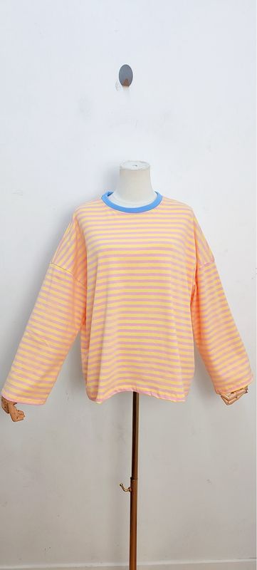Frankie striped t-shirt - lange mouwen - geel &amp; roze