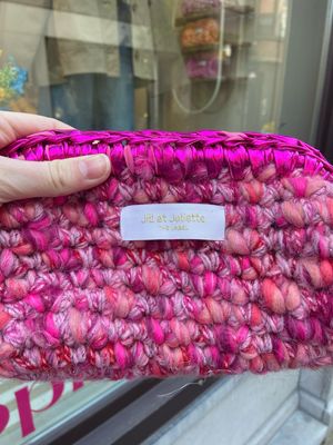Recycled Ruby Metallic tas - fuchsia - small