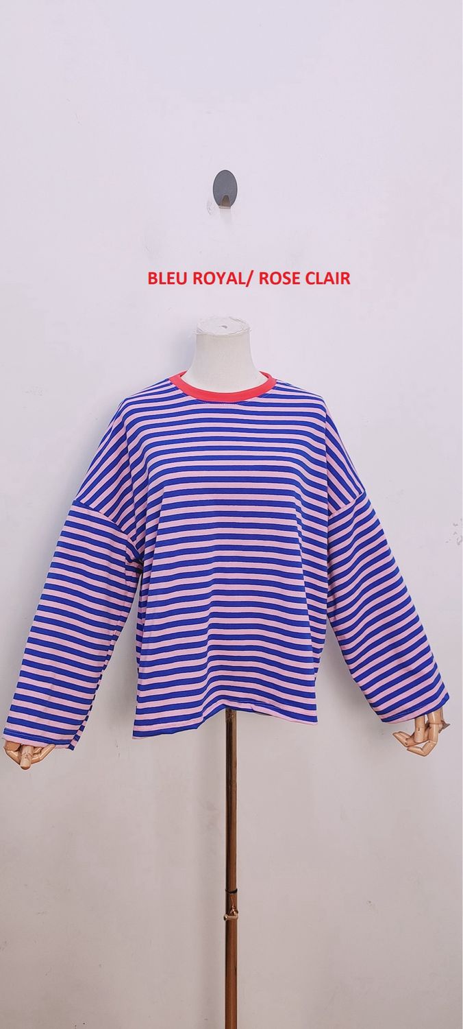 Frankie striped t-shirt - lange mouwen - roze &amp; blauw