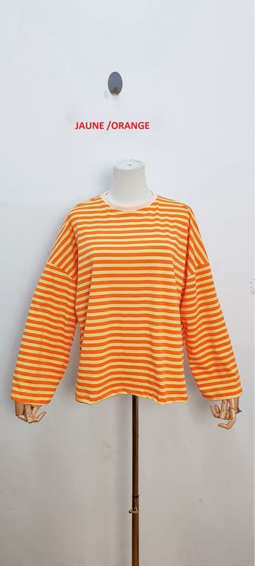 Frankie striped t-shirt - lange mouwen - oranje &amp; geel