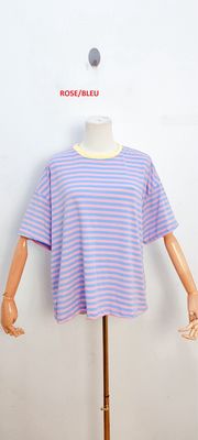 Frankie striped t-shirt - korte mouwen - roze &amp; blauw