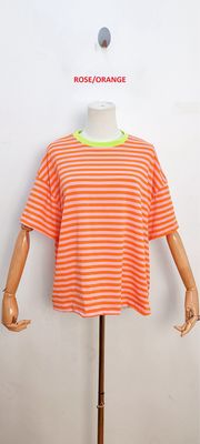 Frankie striped t-shirt - korte mouwen - roze &amp; oranje