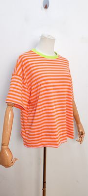 Frankie striped t-shirt - korte mouwen - roze &amp; oranje
