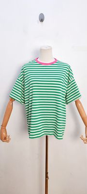Frankie striped t-shirt - korte mouwen - groen &amp; wit